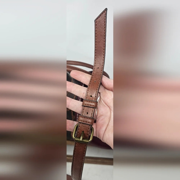 Time & Tru Women’s Fiona Burgundy Faux Leather Snake Skin Print Crossbody  NWOT - Picture 12 of 15